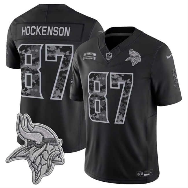 Men's Black Minnesota Vikings #87 T.J. Hockenson F.U.S.E. 2026 Salute to Service Limited Stitched Football Jersey